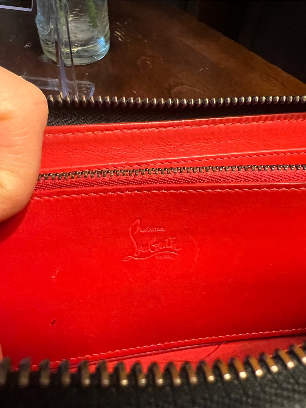 Christian Louboutin Black Studded Zip Around Wallet - Picture 12 of 16